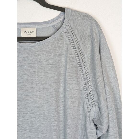 WRAP London Top Linen Braided Texture Crop Silver Boho Minimalist Silver Size 16 - Picture 2 of 10